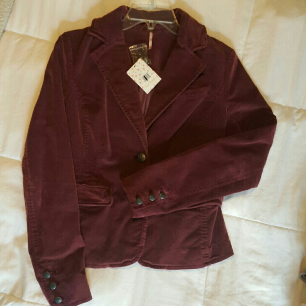 Free People XS mulberry corduroy jacket